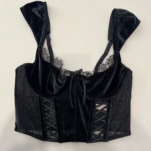 Victoria's Secret Black Lace-Up Bra